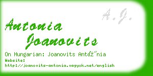 antonia joanovits business card